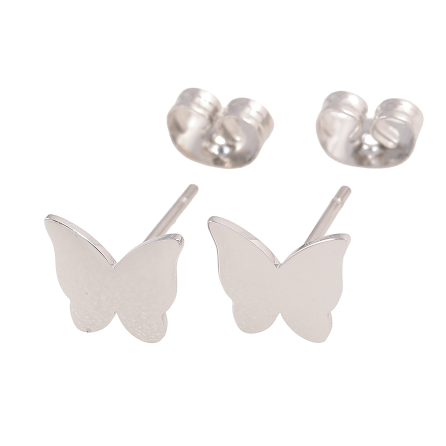 Сережки Xuping TTM Stainless Steel колір Родій пусети «Метелики» фото №1 Сережки Xuping TTM Stainless Steel колір Родій пусети «Метелики» фото №1