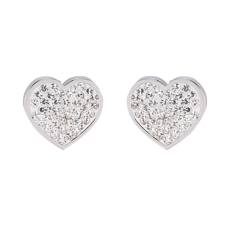 Серьги Xuping TTM Stainless Steel цвет Родий пусеты Сердечки с кристаллами фото №20