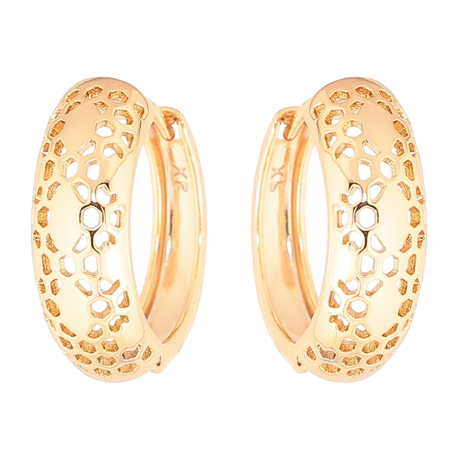 Сережки Xuping Позолота 18K колечка «Різьблений візерунок» фото №1