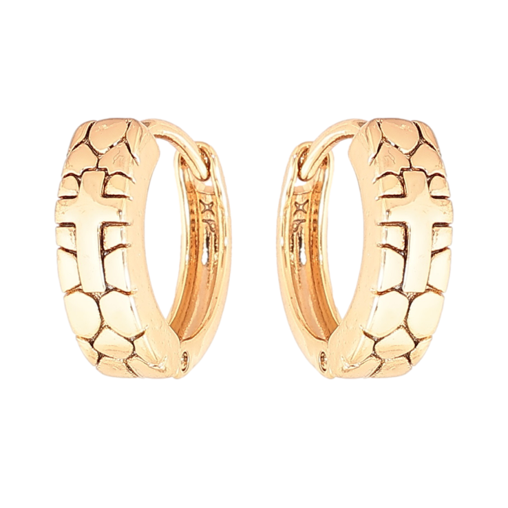 Сережки Xuping Позолота 18K колечка «Візерунок Хрестик» фото №3 Сережки Xuping Позолота 18K колечка «Візерунок Хрестик» фото №3