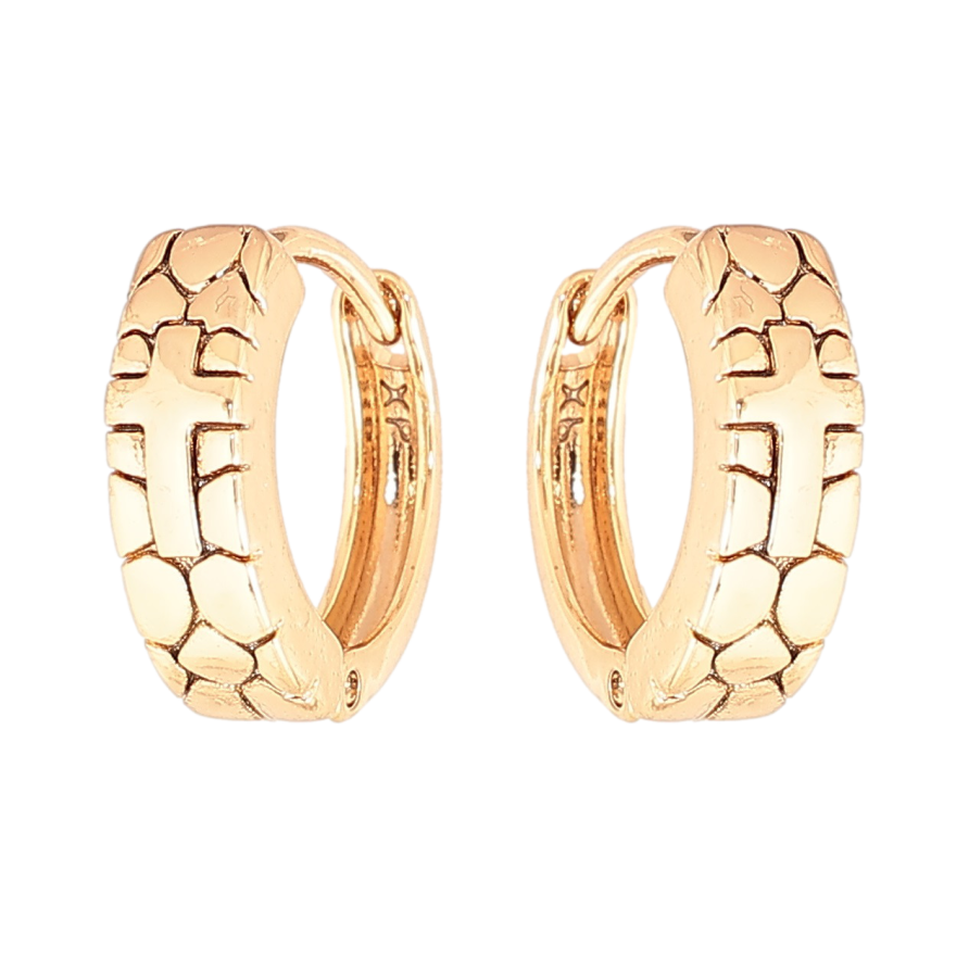 Сережки Xuping Позолота 18K колечка «Візерунок Хрестик» фото №1