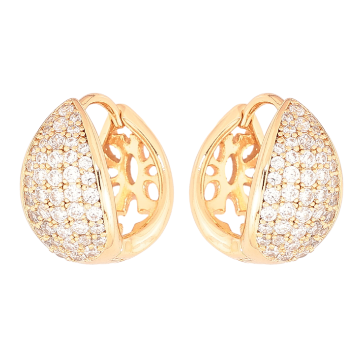 Серьги Xuping Позолота 18K колечки Инкрустация кристаллами фото №22