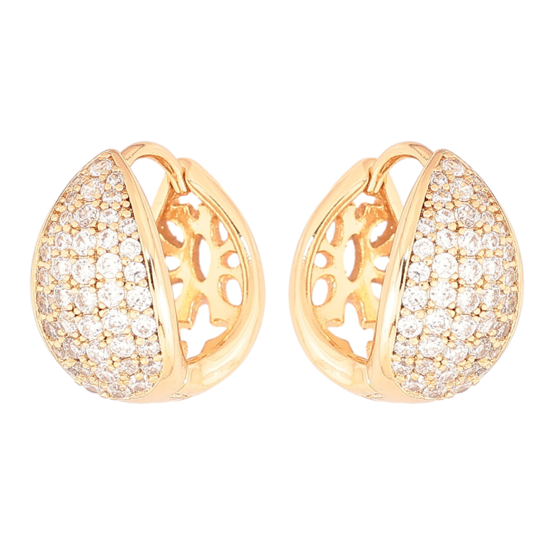 Сережки Xuping Позолота 18K колечка «Інкрустація кристалами» фото №1