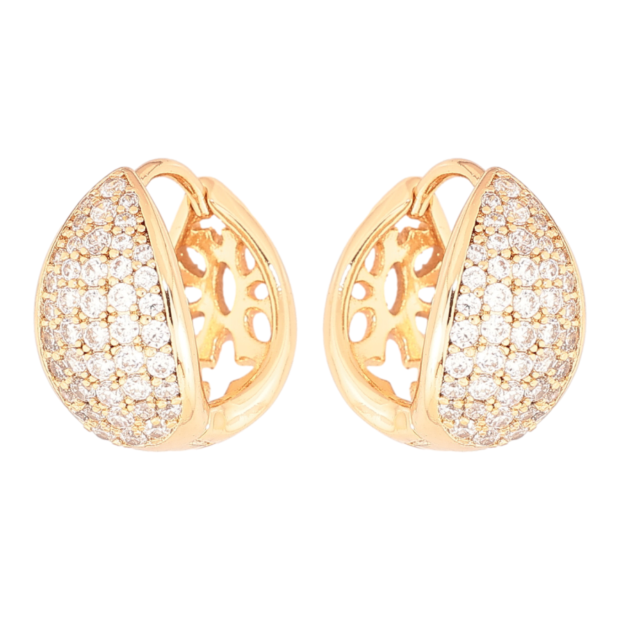 Серьги Xuping Позолота 18K колечки Инкрустация кристаллами фото №1