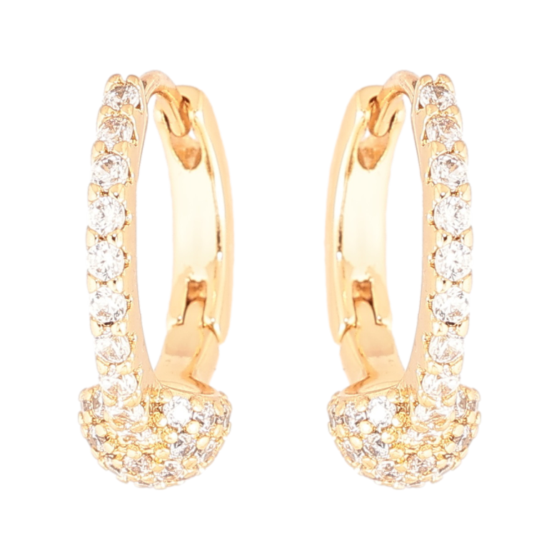 Сережки Xuping Позолота 18K колечка «Інкрустація кристалами» фото №1 Сережки Xuping Позолота 18K колечка «Інкрустація кристалами» фото №1
