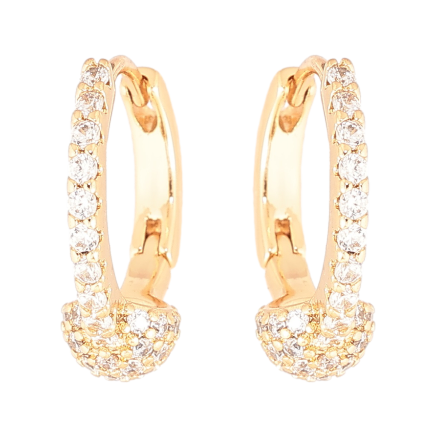 Сережки Xuping Позолота 18K колечка «Інкрустація кристалами» фото №1 Сережки Xuping Позолота 18K колечка «Інкрустація кристалами» фото №1