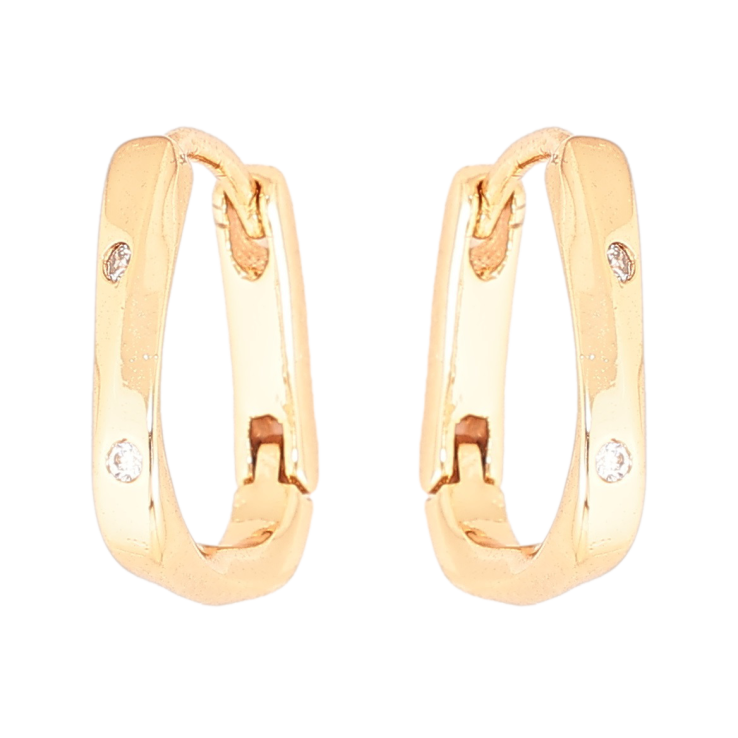 Сережки Xuping Позолота 18K колечка «Візерунок з кристалами» фото №5 Сережки Xuping Позолота 18K колечка «Візерунок з кристалами» фото №5