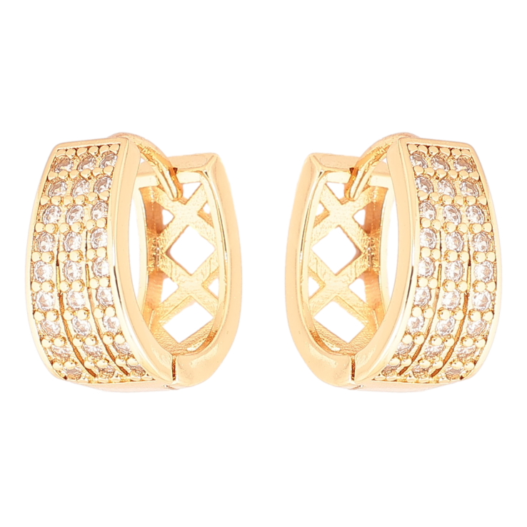 Серьги Xuping Позолота 18K колечки Инкрустация кристаллами фото №20