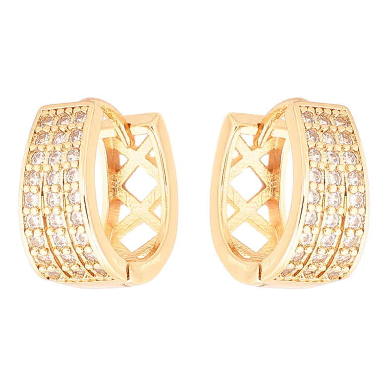 Серьги Xuping Позолота 18K колечки Инкрустация кристаллами фото №1