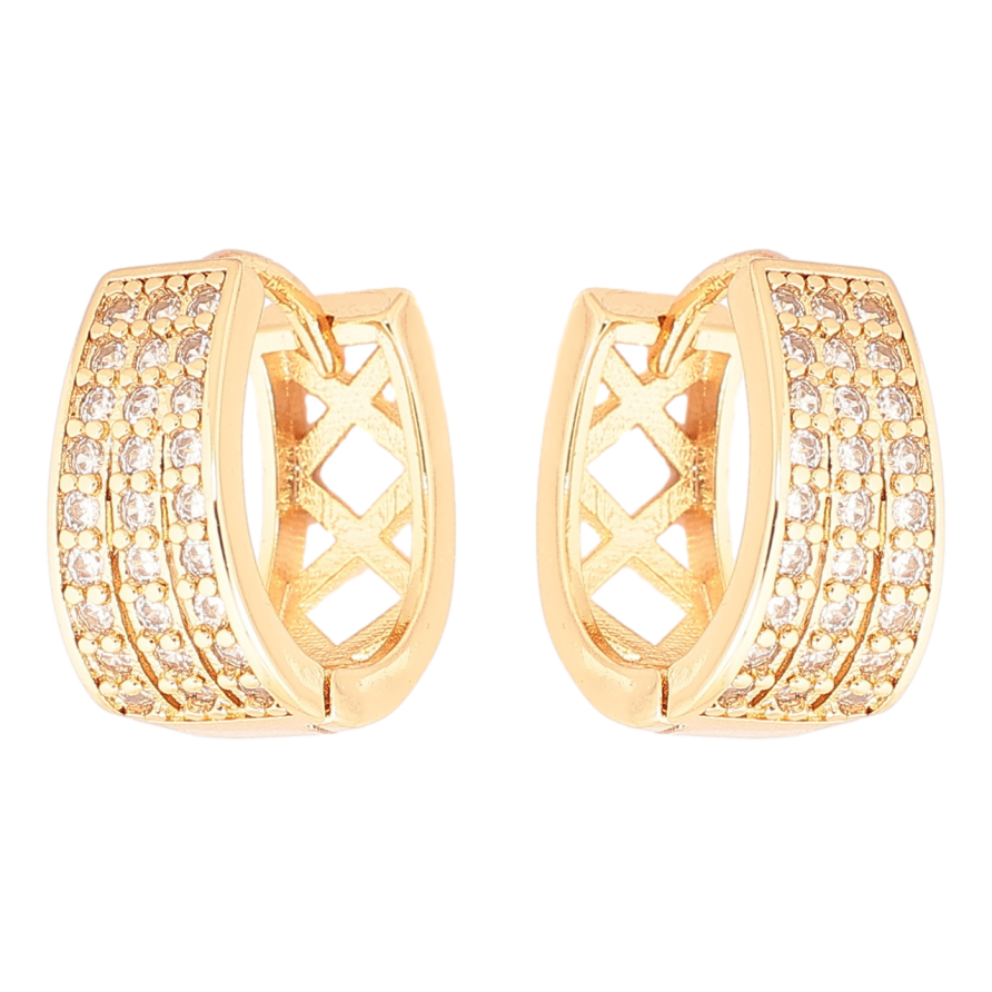 Серьги Xuping Позолота 18K колечки Инкрустация кристаллами фото №1