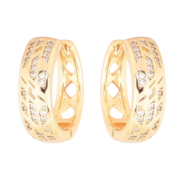Серьги Xuping Позолота 18K колечки Декоративный узор с кристаллами фото №10