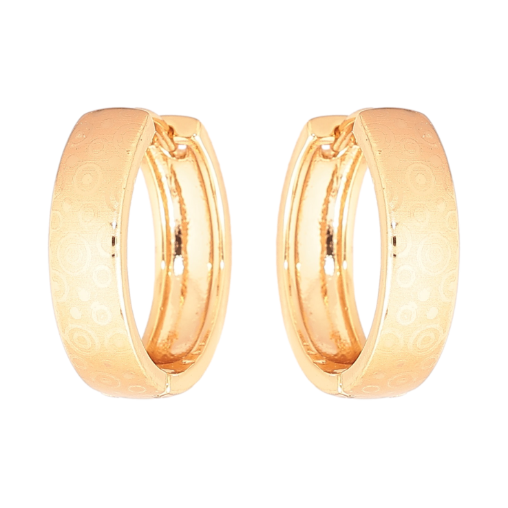 Сережки Xuping Позолота 18K колечка «Візерунок напиленням» фото №7