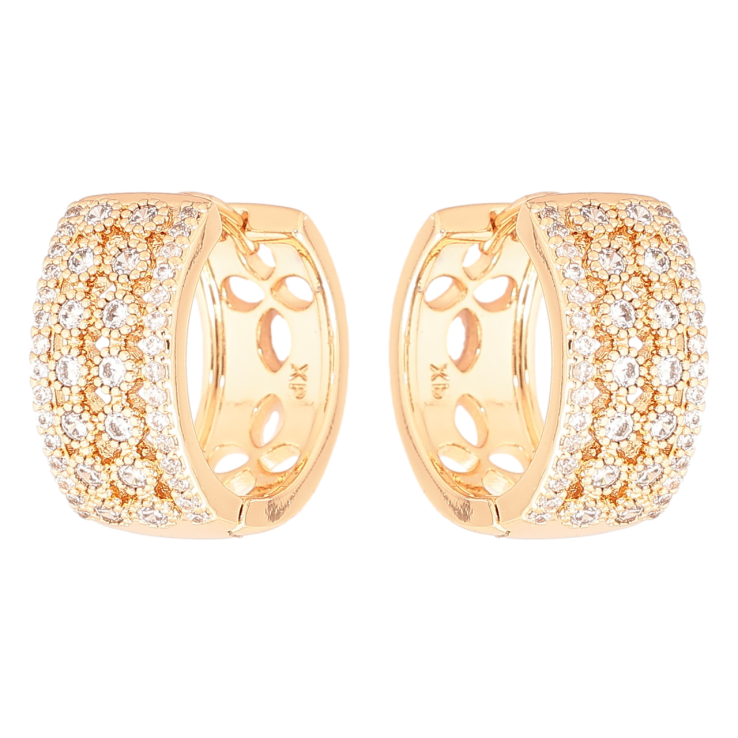 Серьги Xuping Позолота 18K колечки Инкрустация кристаллами фото №19