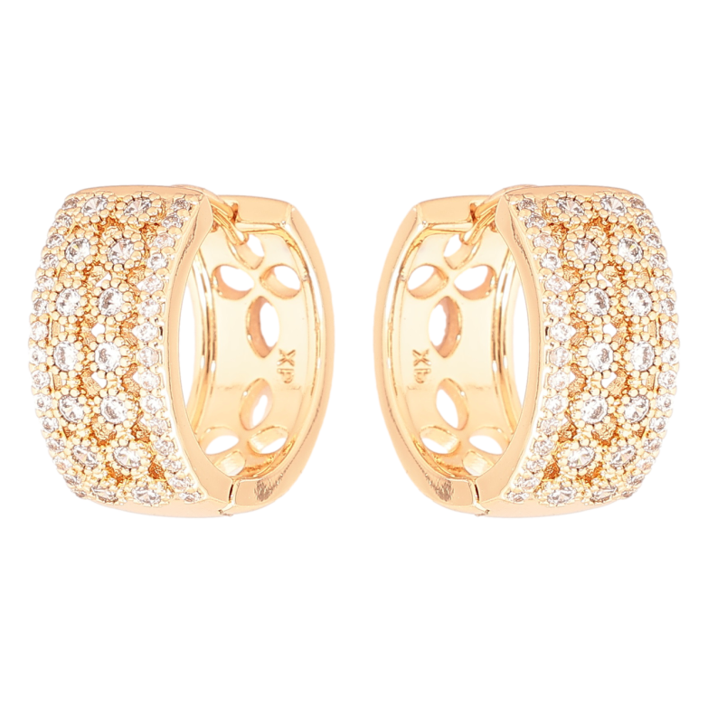 Серьги Xuping Позолота 18K колечки Инкрустация кристаллами фото №1