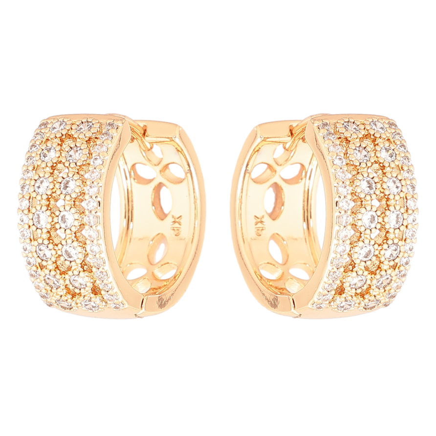 Серьги Xuping Позолота 18K колечки Инкрустация кристаллами фото №1