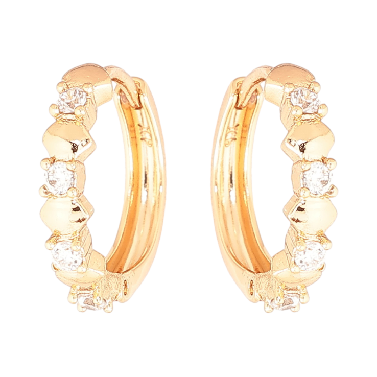 Сережки Xuping Позолота 18K колечка «Візерунок з кристалами» фото №6