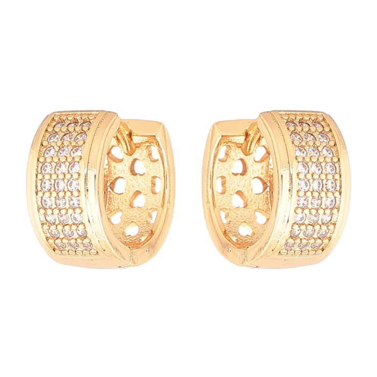 Сережки Xuping Позолота 18K колечка «Інкрустація кристалами» фото №9