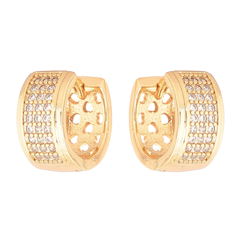 Сережки Xuping Позолота 18K колечка «Інкрустація кристалами» фото №2 Сережки Xuping Позолота 18K колечка «Інкрустація кристалами» фото №2
