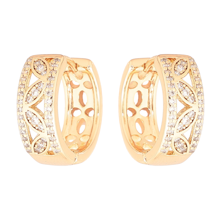 Серьги Xuping Позолота 18K колечки Узор с кристаллами фото №6