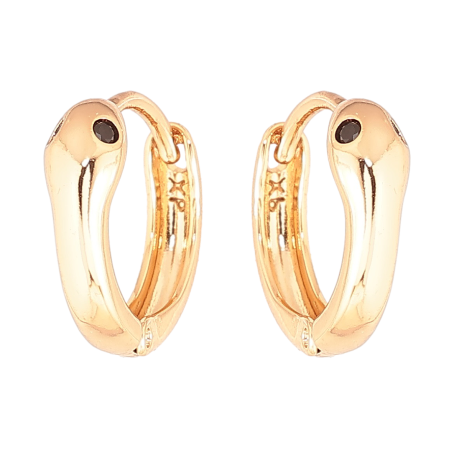 Серьги Xuping Позолота 18K колечки Змейки фото №1