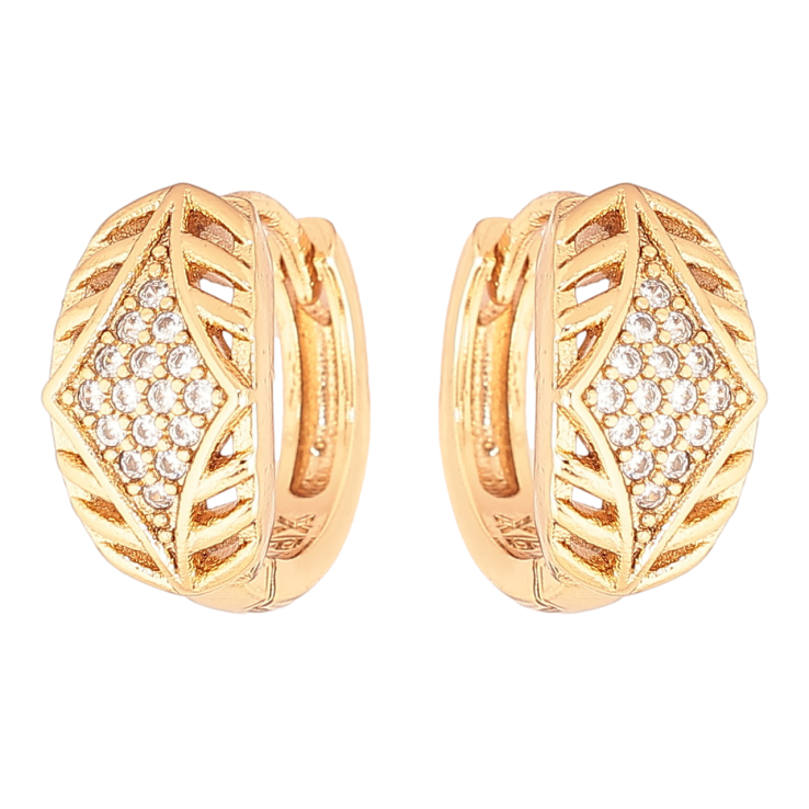 Серьги Xuping Позолота 18K колечки Декоративный узор фото №14