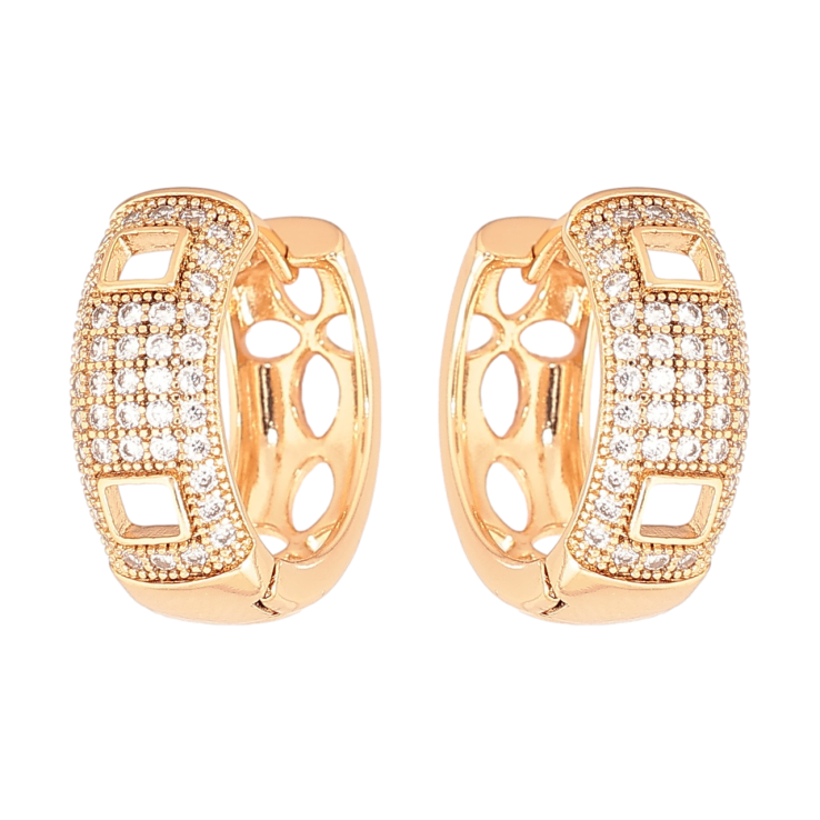 Серьги Xuping Позолота 18K колечки Узор с инкрустацией кристаллами фото №8