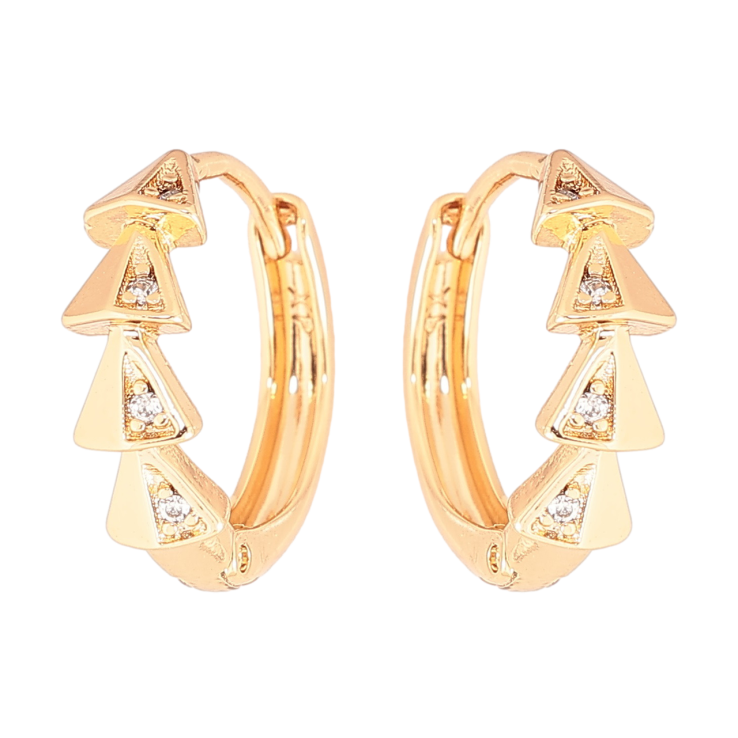 Серьги Xuping Позолота 18K колечки Узор с кристаллами фото №7