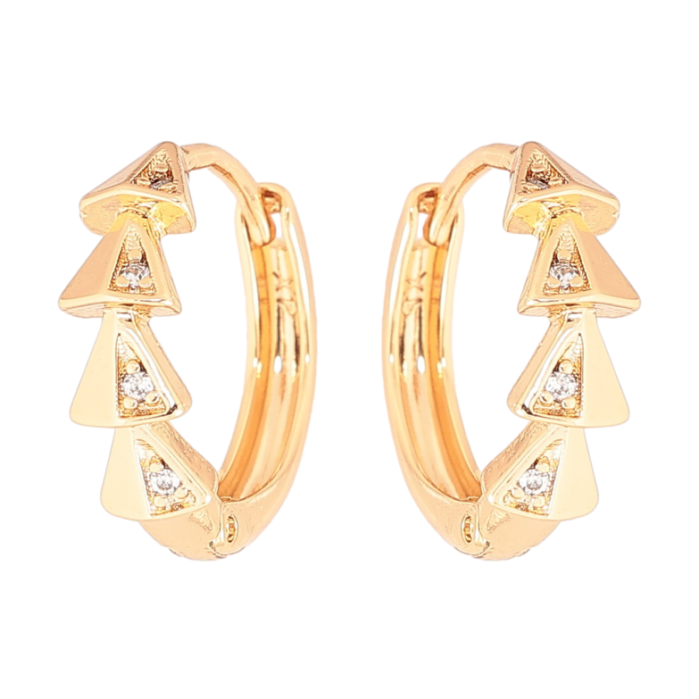 Сережки Xuping Позолота 18K колечка «Візерунок з кристалами» фото №2