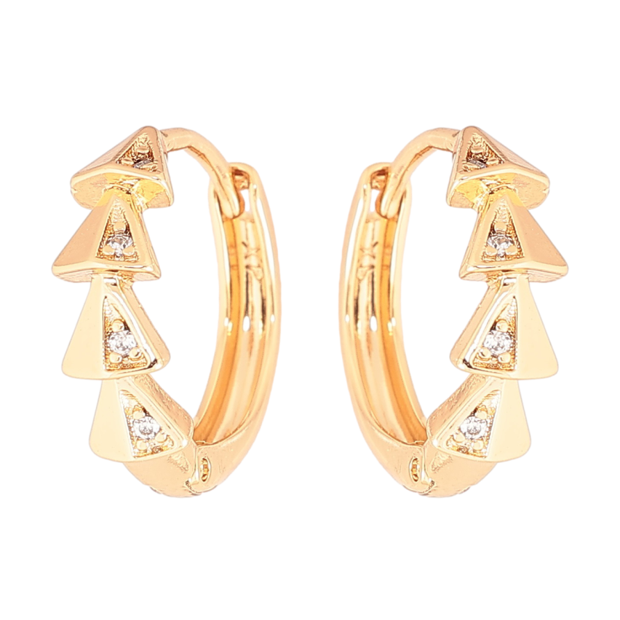 Серьги Xuping Позолота 18K колечки Узор с кристаллами фото №1