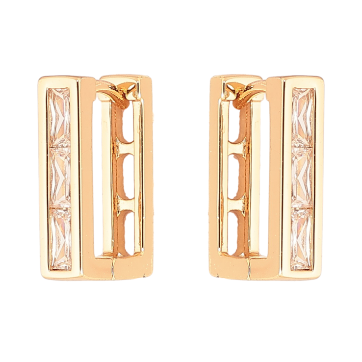 Сережки Xuping Позолота 18K колечка «Прямокутні з кристалами» фото №24 Сережки Xuping Позолота 18K колечка «Прямокутні з кристалами» фото №24