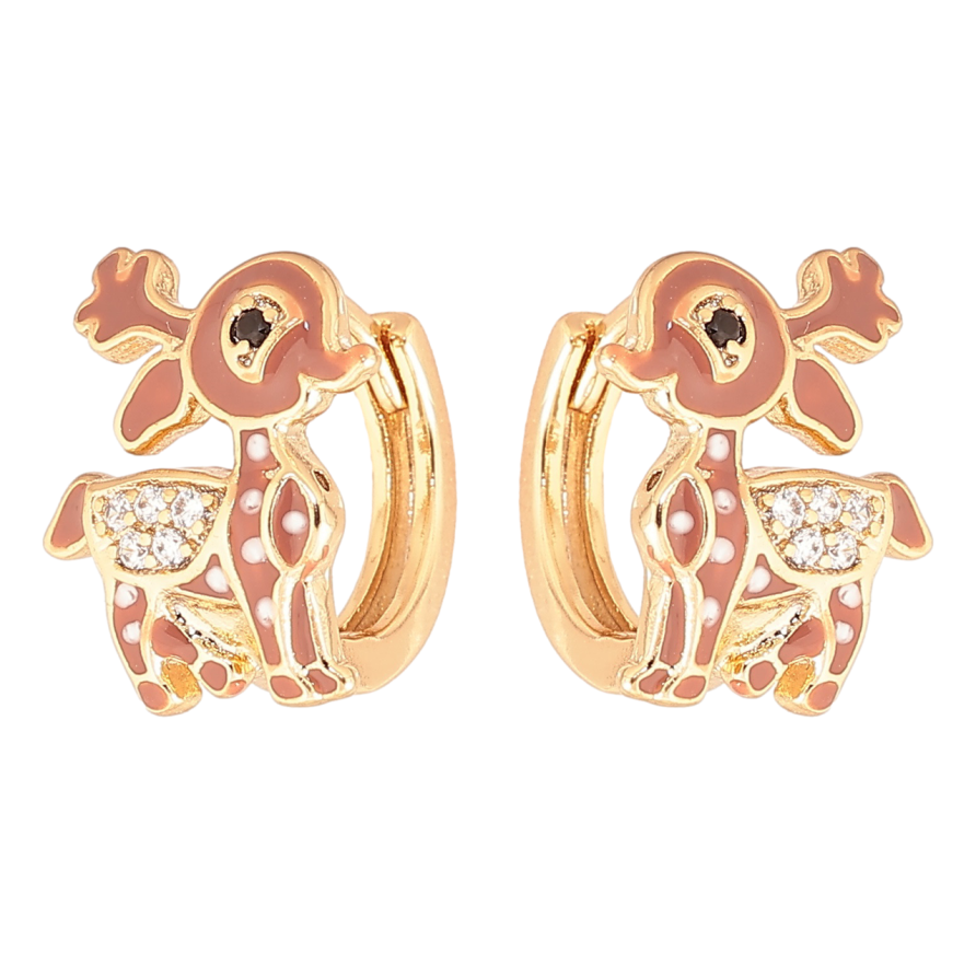 Серьги Xuping Позолота 18K колечки Оленята фото №1