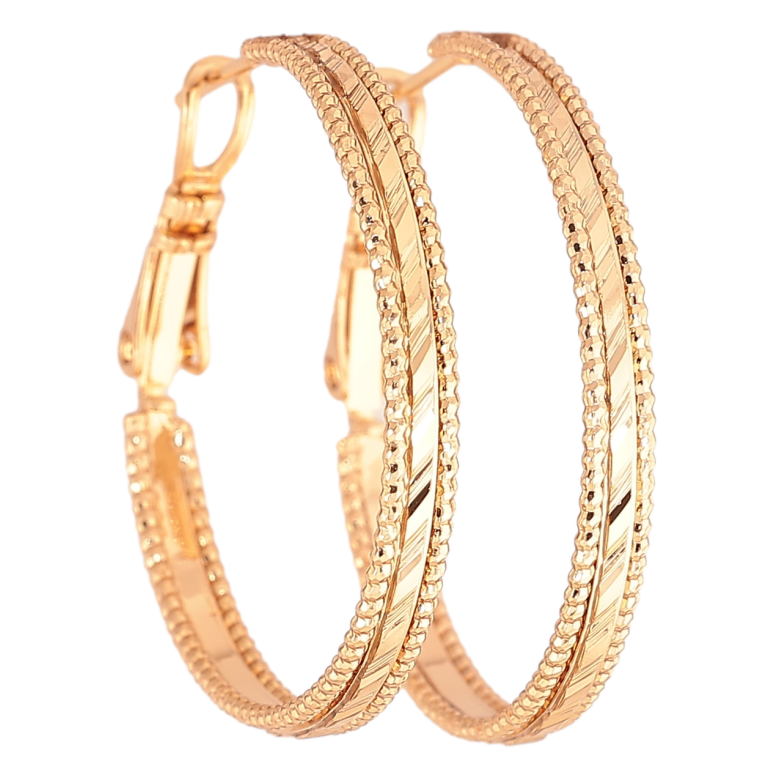 Серьги Xuping Позолота 18K кольца (конго) Декоративный узор ø 3см фото №1 Серьги Xuping Позолота 18K кольца (конго) Декоративный узор ø 3см фото №1