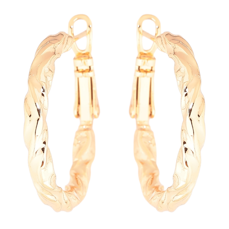 Сережки Xuping Позолота 18K кільця (конго) «Декоративний візерунок» ø 2.5см фото №2 Сережки Xuping Позолота 18K кільця (конго) «Декоративний візерунок» ø 2.5см фото №2