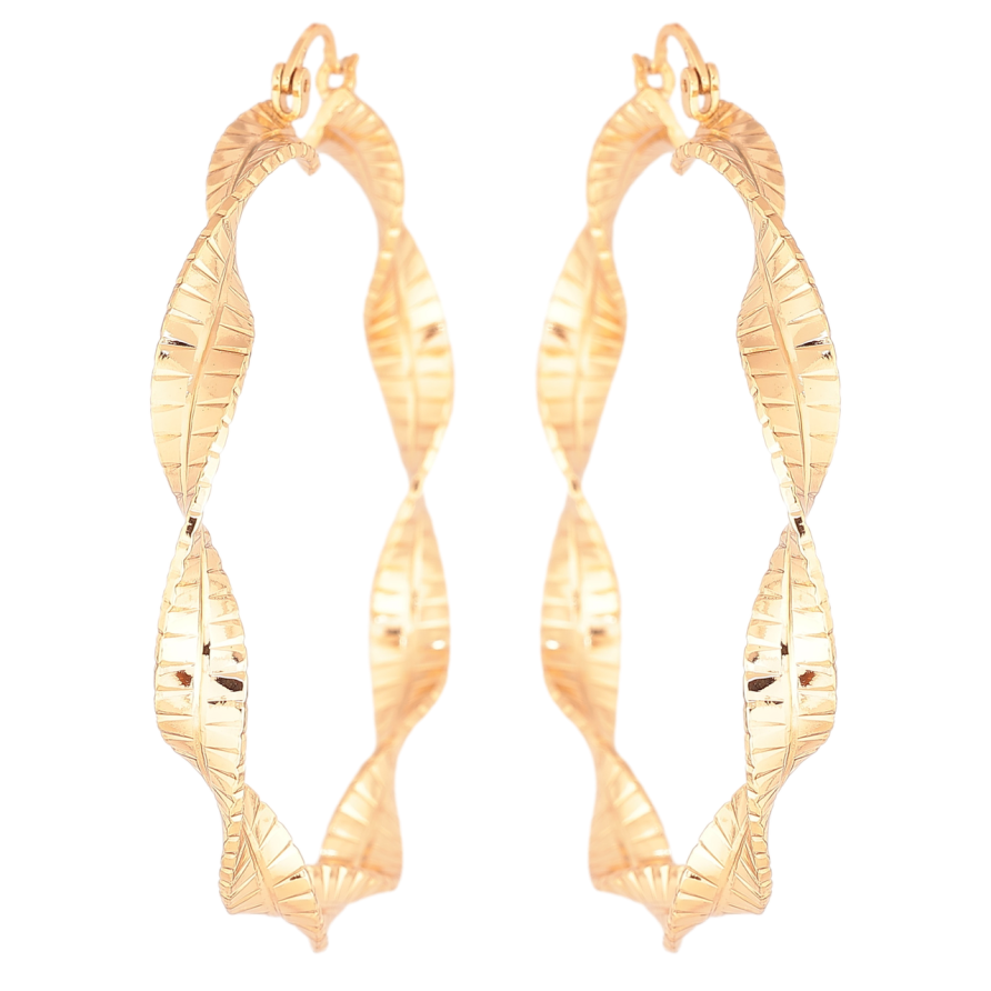 Серьги Xuping Позолота 18K кольца (конго) Декоративный узор ø 6см фото №1 Серьги Xuping Позолота 18K кольца (конго) Декоративный узор ø 6см фото №1