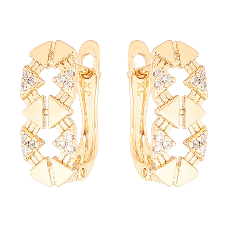 Серьги Xuping Позолота 18K английский замок Узор с кристаллами фото №2 Серьги Xuping Позолота 18K английский замок Узор с кристаллами фото №2