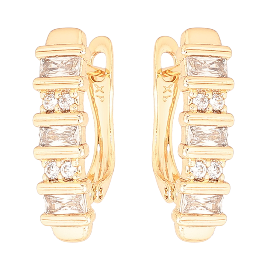 Серьги Xuping Позолота 18K английский замок Дорожки кристаллов фото №1 Серьги Xuping Позолота 18K английский замок Дорожки кристаллов фото №1