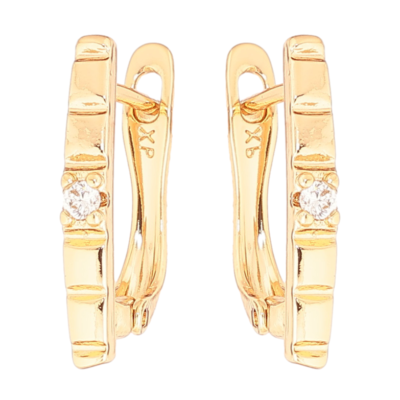 Серьги Xuping Позолота 18K английский замок Декоративный узор с кристаллом фото №2 Серьги Xuping Позолота 18K английский замок Декоративный узор с кристаллом фото №2