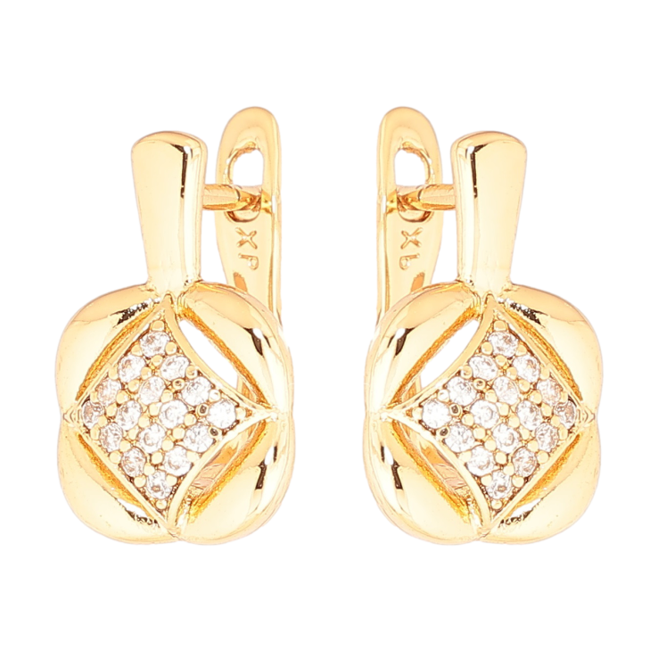 Серьги Xuping Позолота 18K английский замок Декоративный узор с кристаллами фото №12