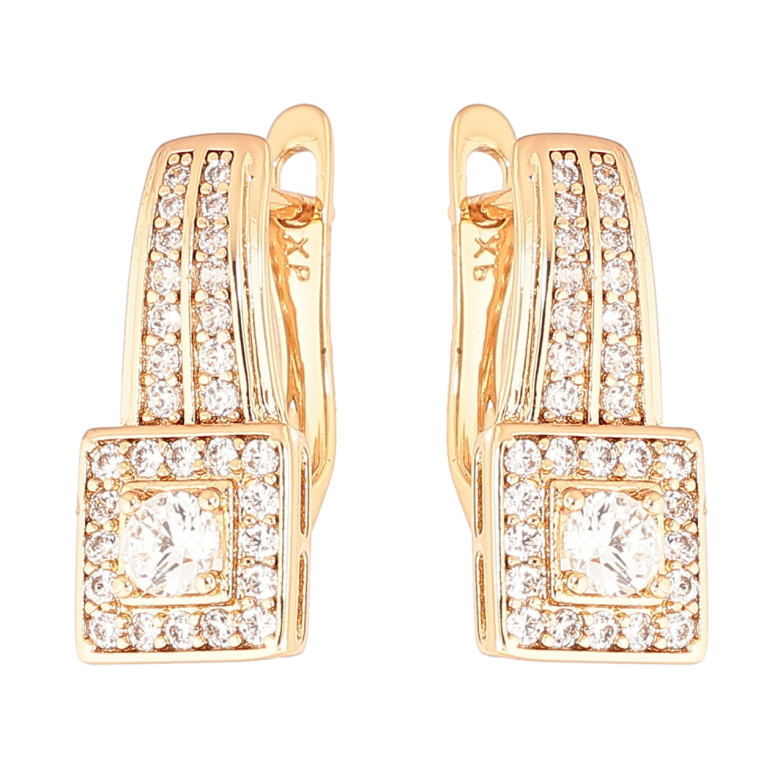 Сережки Xuping Позолота 18K англійський замок «Інкрустація кристалами» фото №1 Сережки Xuping Позолота 18K англійський замок «Інкрустація кристалами» фото №1