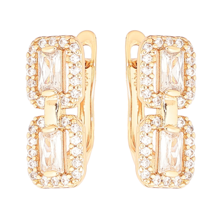 Серьги Xuping Позолота 18K английский замок Узор с инкрустацией кристаллами фото №9