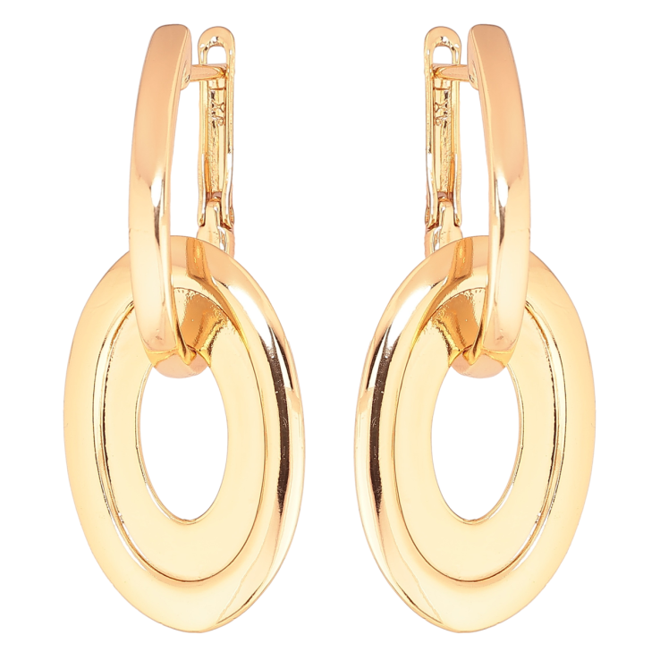 Сережки Xuping Позолота 18K англійський замок «Овальні підвіски» 2 в 1 фото №21