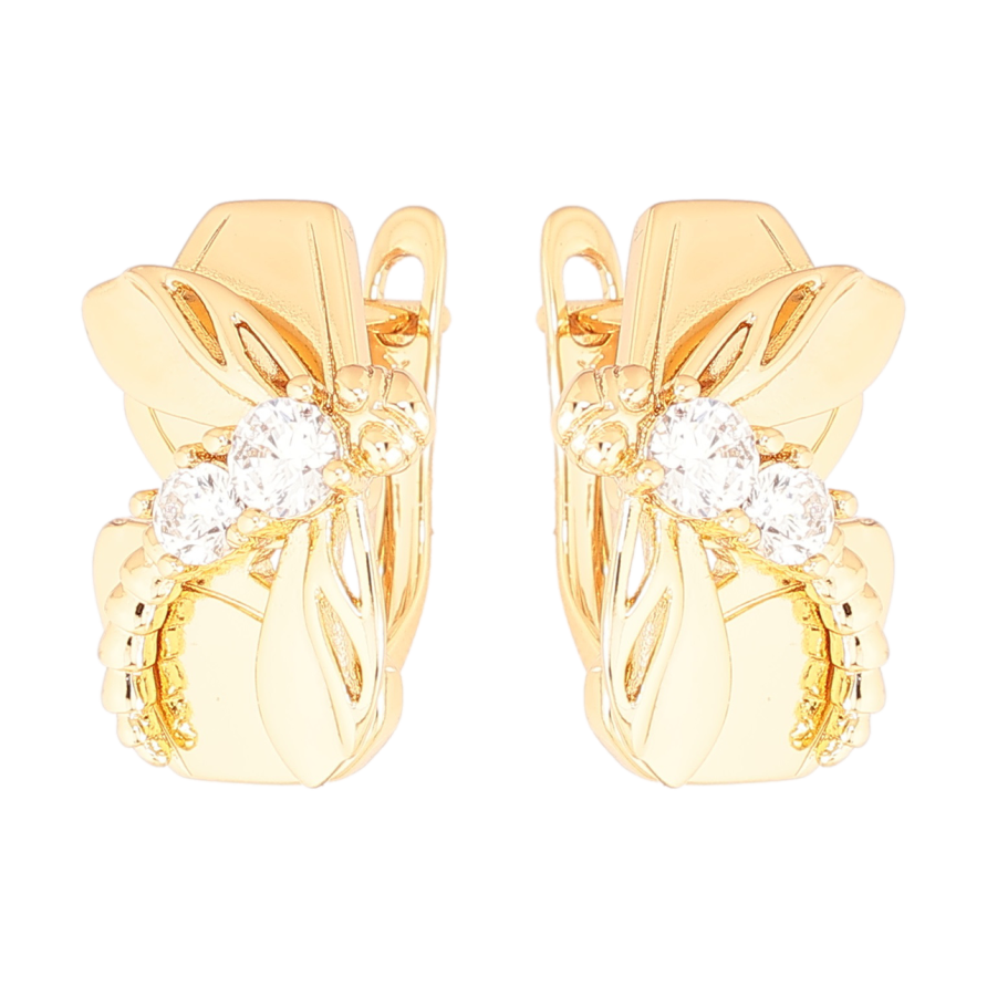 Серьги Xuping Позолота 18K английский замок Стрекозы фото №1
