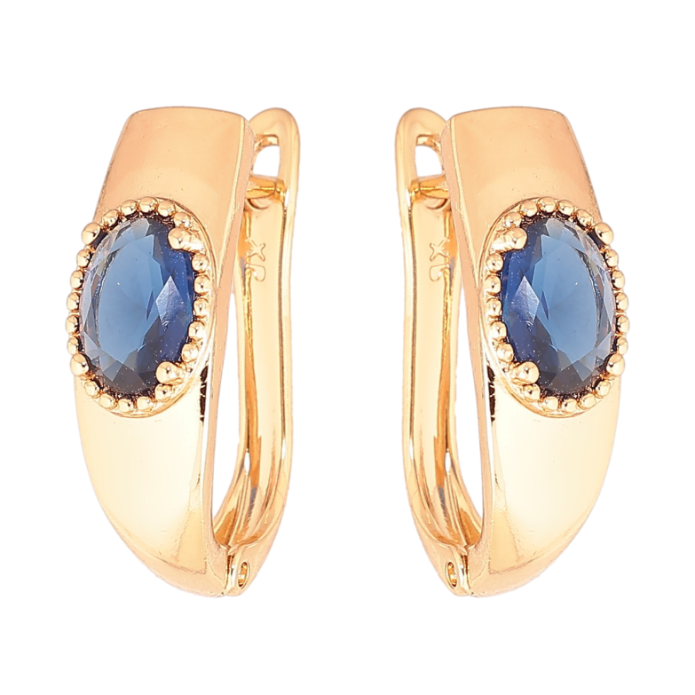 Сережки Xuping Позолота 18K англійський замок «Вставка синій кристал» фото №1 Сережки Xuping Позолота 18K англійський замок «Вставка синій кристал» фото №1