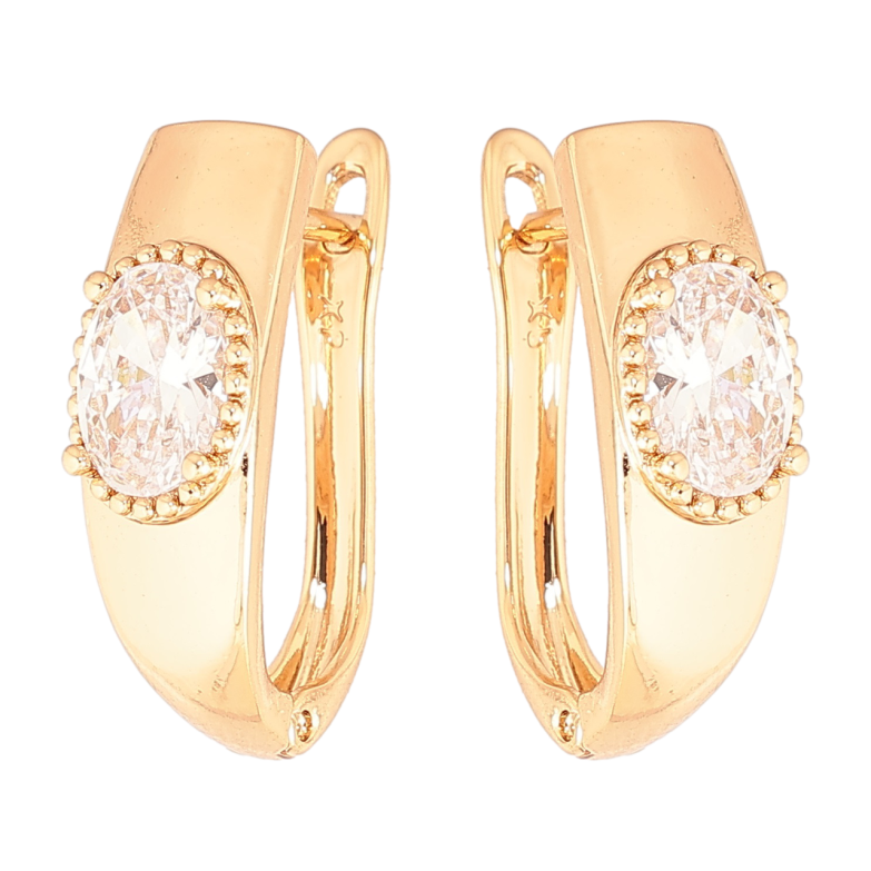 Серьги Xuping Позолота 18K английский замок Вставка кристалл фото №1 Серьги Xuping Позолота 18K английский замок Вставка кристалл фото №1