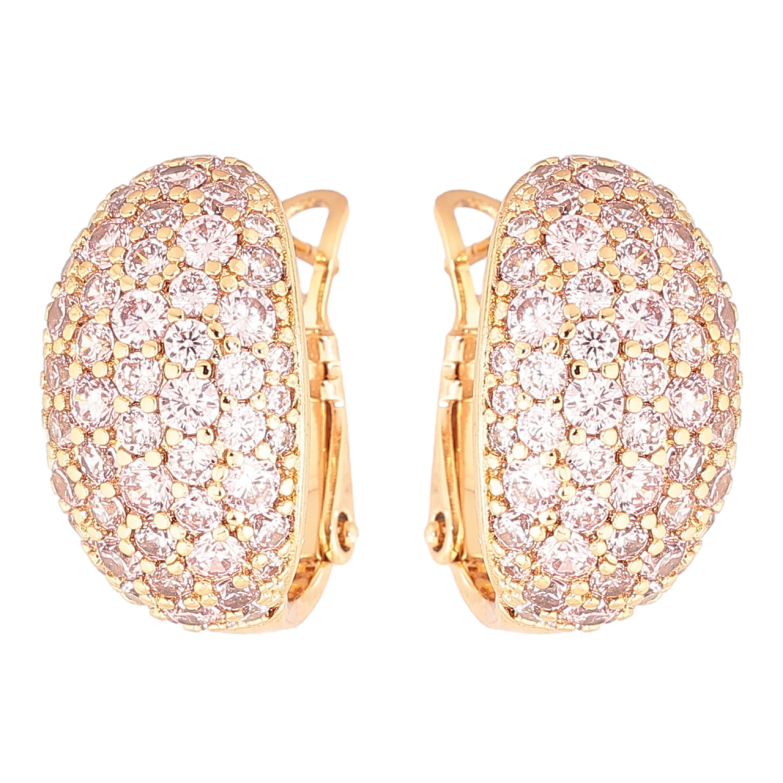 Сережки Xuping Позолота 18K італійський замок «Інкрустація рожевими кристалами» фото №8