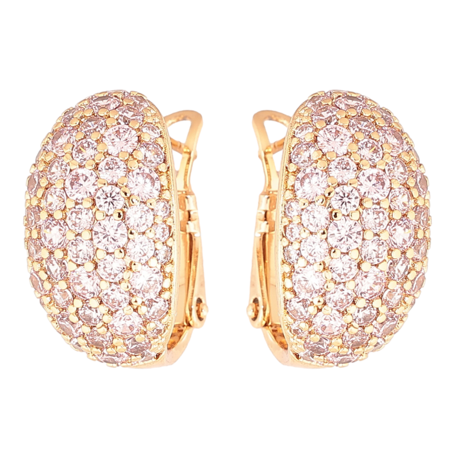 Серьги Xuping Позолота 18K итальянский замок Инкрустация розовыми кристаллами фото №1