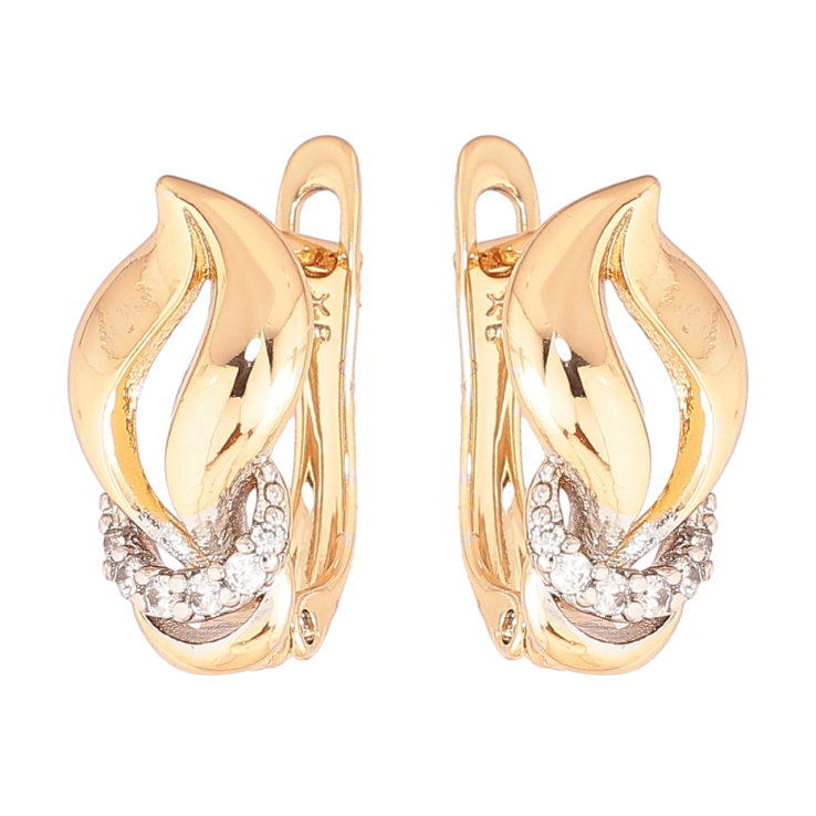 Сережки Xuping Позолота 18K + Родій англійський замок «Пелюстки» фото №23