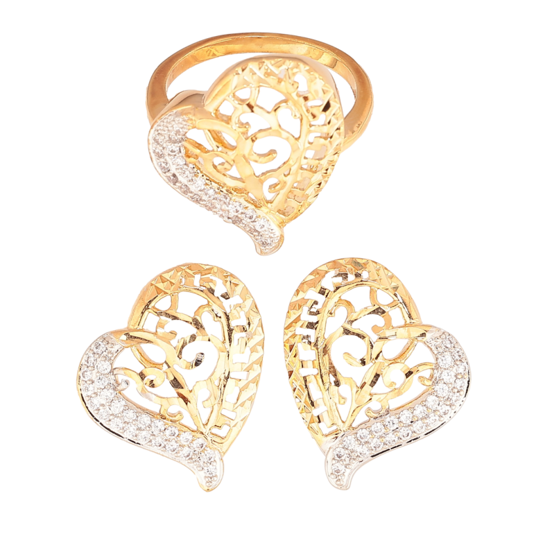 Набор Xuping Позолота + Родий Серьги Кольцо Сердечки фото №1