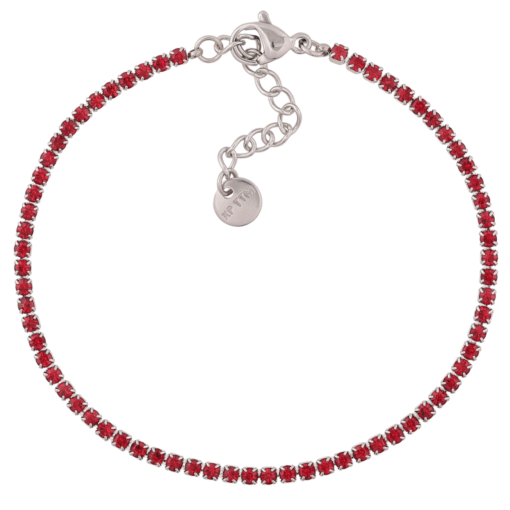 Браслет Xuping ТТМ Stainless Steel цвет Родий Дорожка красных кристаллов с доп.цеп 17.5-20.5см х 2мм фото №22 Браслет Xuping ТТМ Stainless Steel цвет Родий Дорожка красных кристаллов с доп.цеп 17.5-20.5см х 2мм фото №22