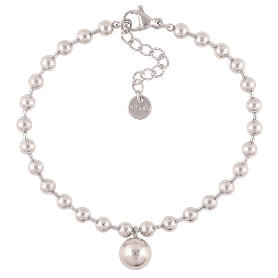 Браслет Xuping ТТМ Stainless Steel цвет Родий Цепочка Перлина с шариком с доп.цеп 17-20см х 4мм фото №1 Браслет Xuping ТТМ Stainless Steel цвет Родий Цепочка Перлина с шариком с доп.цеп 17-20см х 4мм фото №1